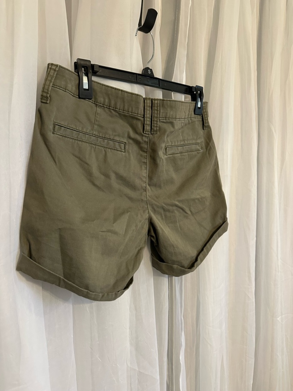 Arizona Women’s Casual Cotton Blend Olive Green Shorts - Picture 5 of 8